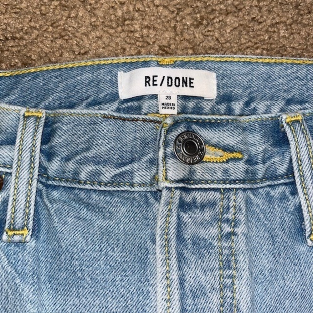 RE/DONE Mid‎ Rise Wide Leg Jeans Mojave Light Wash Blue 28 - Picture 6 of 8